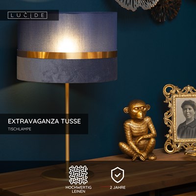 Lucide EXTRAVAGANZA TUSSE - Tischlampe - Ø 30 cm - 1xE14 - Blau